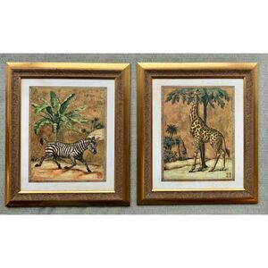 Zebra and Giraffe Wall Decor, Beautifully Framed